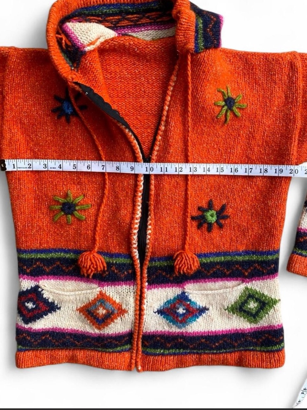Women’s Vintage Ecuadorian Hand Knit Wool Jacket - Picture 5 of 6